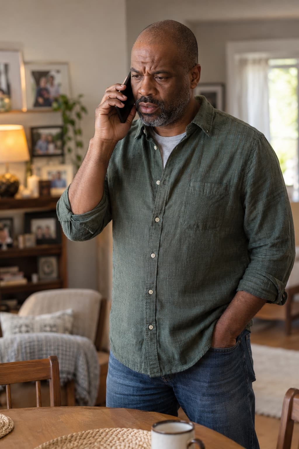 A man taking an unexpected call